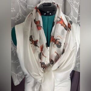 Afro superhero printed on white Royal Silk Chiffon.